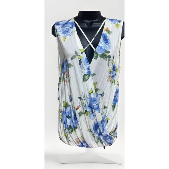 Pleione Tops - Pleione Womens Tank Top Size Medium Sleeveless Blue Floral New NWT Shirt Casual
